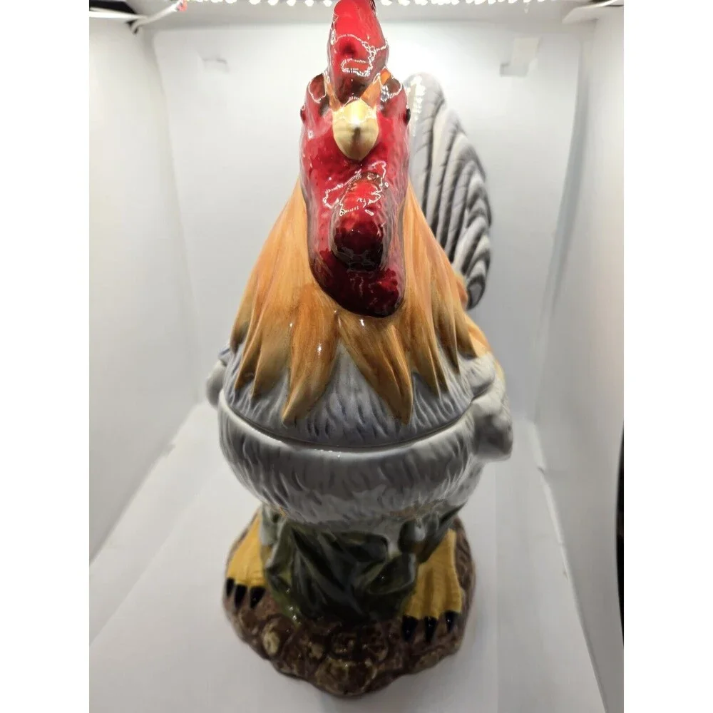 Vintage Jeffrey Banks David's Cookies Rooster Cookie Jar Canister